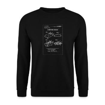 Retro Computer Mouse Blueprint - Unisex Sweatshirt - black - Front - Alina (178cm) & Michal (187cm)