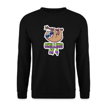 Chilling At 4 Faultier - Unisex Pullover - Schwarz - Vorne - Alina (178cm) & Michal (187cm)