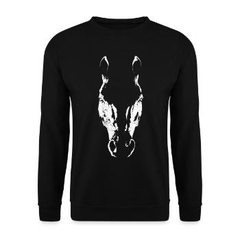 Minimalist horse head horse silhouette - Unisex Sweatshirt - black - Front - Alina (178cm) & Michal (187cm)