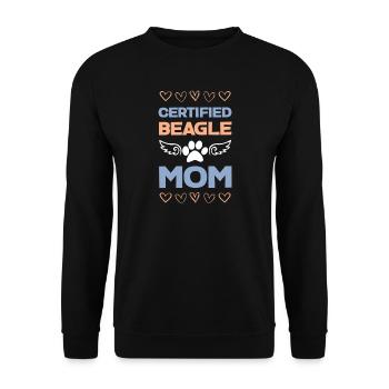 Beagle-Mama Zertifiziert - Unisex Pullover - Schwarz - Vorne - Alina (178cm) & Michal (187cm)
