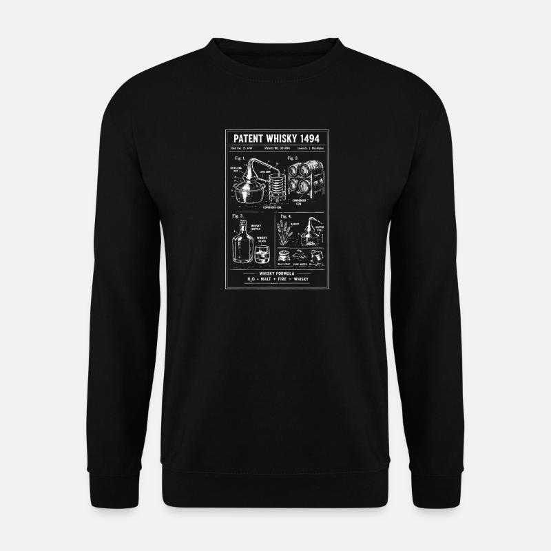 Whiskey-Destillerie-Patentdiagramm - Unisex Pullover - Schwarz