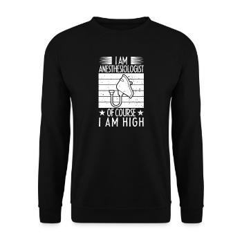 Anesthésiste Bien sûr que je suis un spécialiste de haut niveau - Sweat-shirt Unisexe - noir - Devant - Alina (178cm) & Michal (187cm)