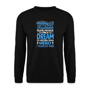 Pharmacist Husband Pharmacy Technician - Unisex Sweatshirt - black - Front - Alina (178cm) & Michal (187cm)
