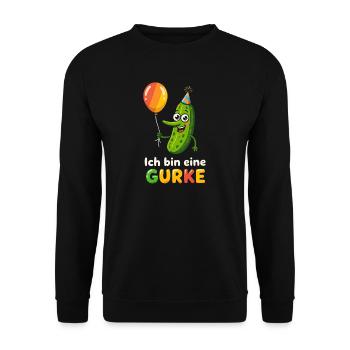 Costume de concombre Légumes Drôle Vegan Carnaval - Sweat-shirt Unisexe - noir - Devant - Alina (178cm) & Michal (187cm)