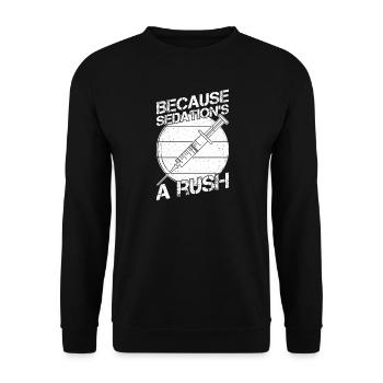 Anesthesiologist Sedation´s Rush Anesthesia - Unisex Pullover - Schwarz - Vorne - Alina (178cm) & Michal (187cm)