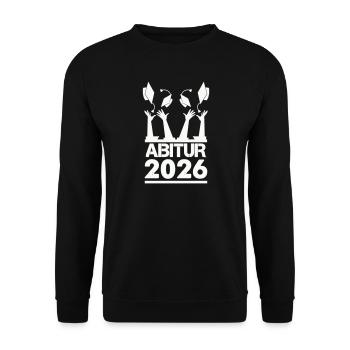 Abitur 2026 Graduation Ceremony Motif - Unisex Sweatshirt - black - Front - Alina (178cm) & Michal (187cm)