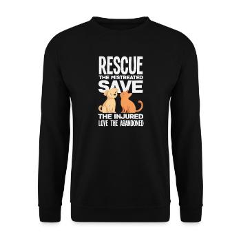 Care Adopt Animal Rescue Rescue Injured - Unisex Sweatshirt - black - Front - Alina (178cm) & Michal (187cm)