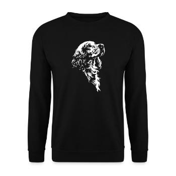 English Setter Silhouette Hunting Dogs Dogs Wilsigns - Unisex Sweatshirt - black - Front - Alina (178cm) & Michal (187cm)