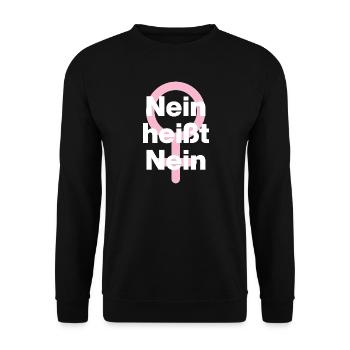 NEIN HEISST NEIN – IMMER! ♀ GIRLPOWER FEMALE POWER - Unisex Pullover - Schwarz - Vorne - Alina (178cm) & Michal (187cm)
