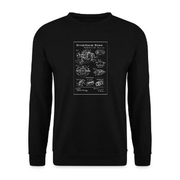 Elektrische Maschinen-Bauplan-Engine - Unisex Pullover - Schwarz - Vorne - Alina (178cm) & Michal (187cm)