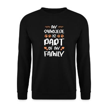 Mein Hund gehört zur Familie - Unisex Pullover - Schwarz - Vorne - Alina (178cm) & Michal (187cm)