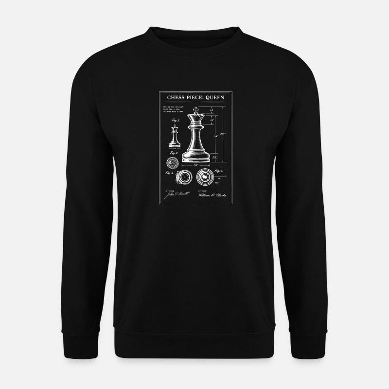 Damenschach-Bauplan - Unisex Pullover - Schwarz