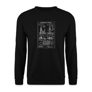 Plan de brevet pour la ville de Gdansk - Sweat-shirt Unisexe - noir - Devant - Alina (178cm) & Michal (187cm)