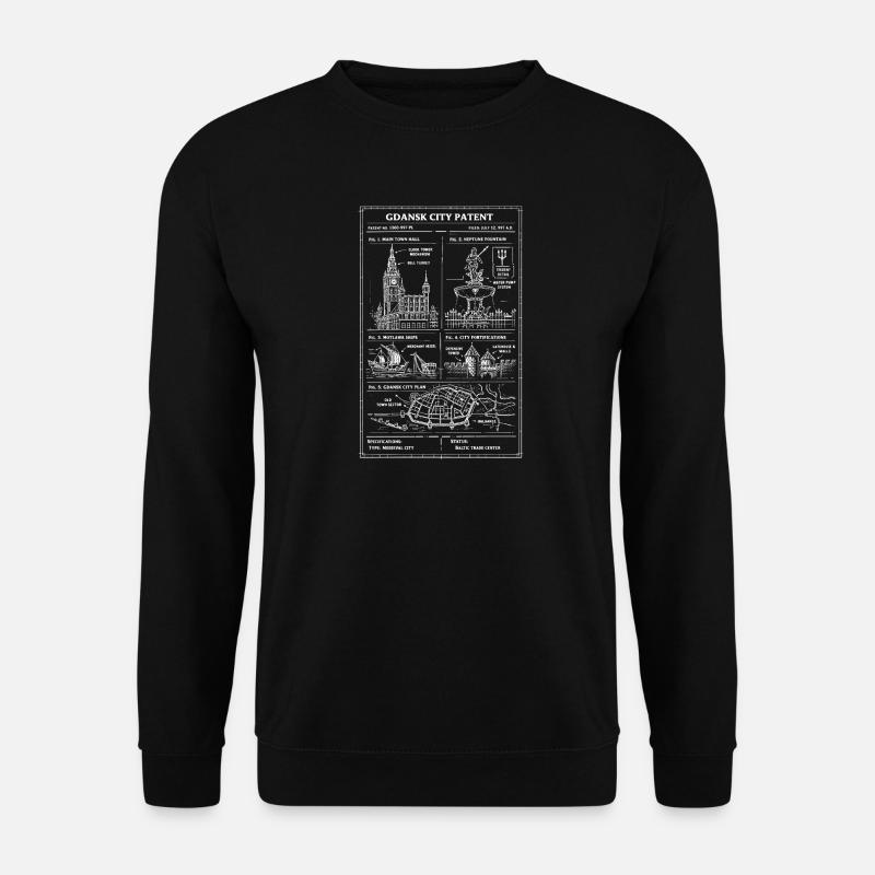 Patentblaupause der Stadt Danzig - Unisex Pullover - Schwarz