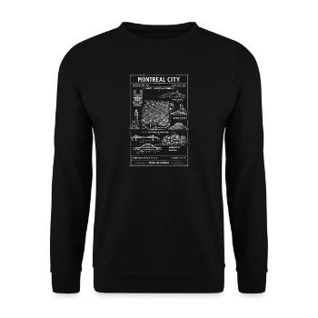Montreal City Skizzenkarte - Unisex Pullover - Schwarz - Vorne - Alina (178cm) & Michal (187cm)