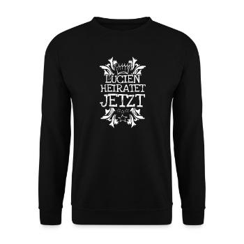 Heirat Lucien - Unisex Pullover - Schwarz - Vorne - Alina (178cm) & Michal (187cm)