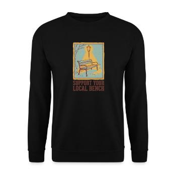 Support Bench - Unisex Pullover - Schwarz - Vorne - Alina (178cm) & Michal (187cm)
