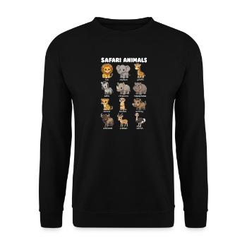 Safari Animal Cute - Unisex Sweatshirt - black - Front - Alina (178cm) & Michal (187cm)