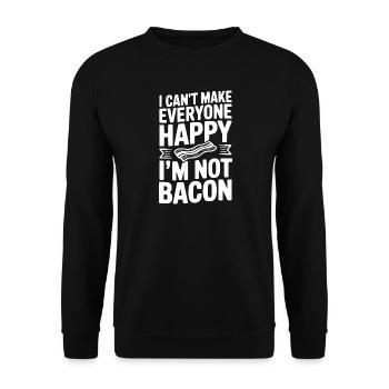 Ich kann nicht alle glücklich machen. Ich bin kein Speck. - Unisex Pullover - Schwarz - Vorne - Alina (178cm) & Michal (187cm)