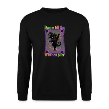 Halloween cat dancing till the witches purr - Unisex Pullover - Schwarz - Vorne - Alina (178cm) & Michal (187cm)