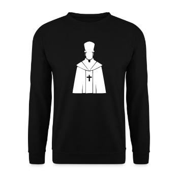 Priester Pfarrer Theologie Geschenk  - Unisex Pullover - Schwarz - Vorne - Alina (178cm) & Michal (187cm)