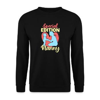 Tagesmutter Special Edition Nanny - Unisex Pullover - Schwarz - Vorne - Alina (178cm) & Michal (187cm)