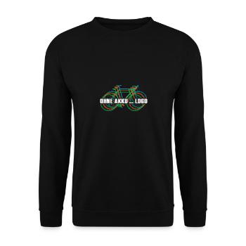 Fahrrad fahren ohne Akku - logisch - Unisex Pullover - Schwarz - Vorne - Alina (178cm) & Michal (187cm)