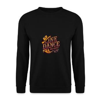 Line Dance Was sonst? Ich bin Line Dancer - Unisex Pullover - Schwarz - Vorne - Alina (178cm) & Michal (187cm)