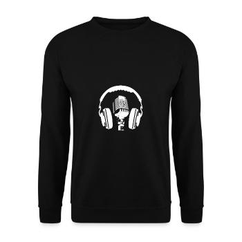 Headphones & Microphone Radio Presenter Gift - Unisex Sweatshirt - black - Front - Alina (178cm) & Michal (187cm)