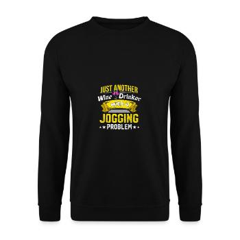 Buveurs de vin avec problème de jogging amateurs de vin lus - Sweat-shirt Unisexe - noir - Devant - Alina (178cm) & Michal (187cm)