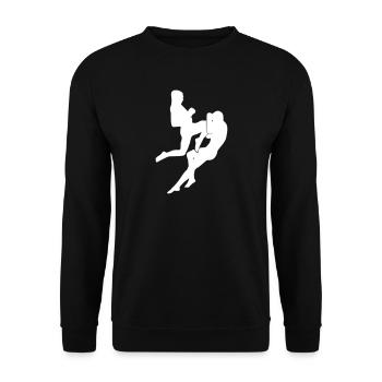 MMA Mixed Martial Arts Kämpfer - Unisex Pullover - Schwarz - Vorne - Alina (178cm) & Michal (187cm)