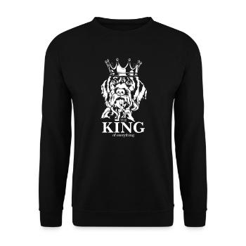 German Wirehaired King of everything Dog Wilsigns - Unisex Sweatshirt - black - Front - Alina (178cm) & Michal (187cm)