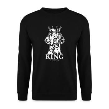 Great Dane King of everything Dog Wilsigns - Unisex Sweatshirt - black - Front - Alina (178cm) & Michal (187cm)