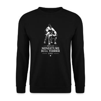 Miniature Bull Terrier Dad Bullterrier Wilsigns - Unisex Pullover - Schwarz - Vorne - Alina (178cm) & Michal (187cm)