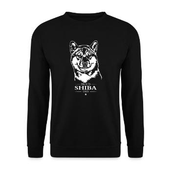 Shiba Dad Shiba Inu Hunde Hund Wilsigns - Unisex Pullover - Schwarz - Vorne - Alina (178cm) & Michal (187cm)