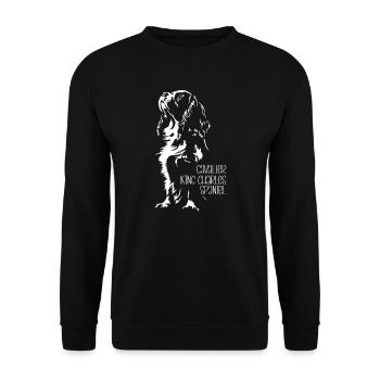Cavalier King Charles Spaniel Chien Chien Wilsigns - Sweat-shirt Unisexe - noir - Devant - Alina (178cm) & Michal (187cm)