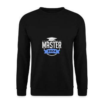 Master 2024 Masterabschluss Sponsion Absolvent - Unisex Pullover - Schwarz - Vorne - Alina (178cm) & Michal (187cm)