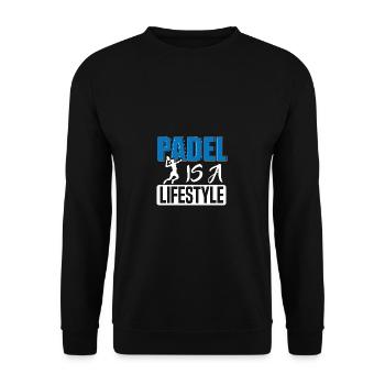 Padel Tennis Paddel Padelball Padeln Padeltennis - Unisex Pullover - Schwarz - Vorne - Alina (178cm) & Michal (187cm)