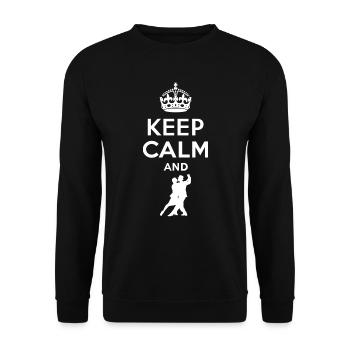 Keep Calm - Tango tanzen - Unisex Pullover - Schwarz - Vorne - Alina (178cm) & Michal (187cm)
