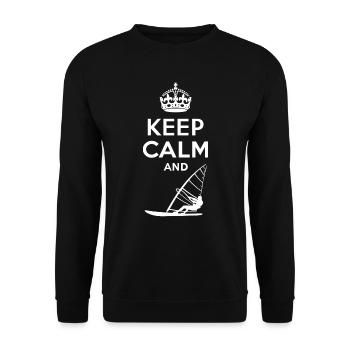 Keep Calm - Windsurfen - Unisex Pullover - Schwarz - Vorne - Alina (178cm) & Michal (187cm)