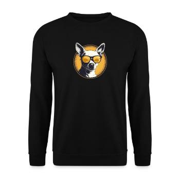 Dog with sunglasses - Unisex Sweatshirt - black - Front - Alina (178cm) & Michal (187cm)