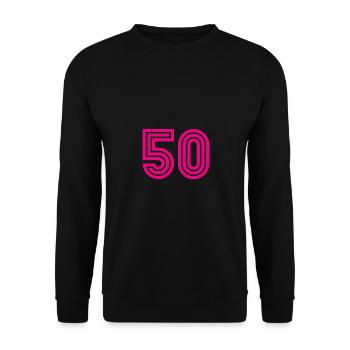 50. 50 YEARS. 50th ANNIVERSARY. 50TH ANNIVERSARY. - Unisex Sweatshirt - black - Front - Alina (178cm) & Michal (187cm)