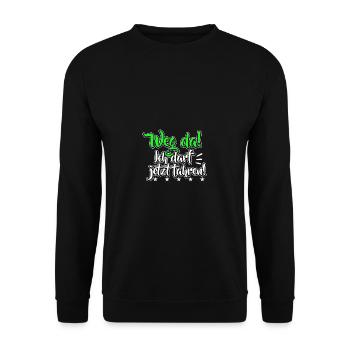 Führerschein bestanden Fahrprüfung Fahranfänger - Unisex Pullover - Schwarz - Vorne - Alina (178cm) & Michal (187cm)