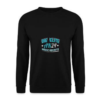 Abschlussklasse 2024 Schulabschluss Abitur Matura - Unisex Pullover - Schwarz - Vorne - Alina (178cm) & Michal (187cm)