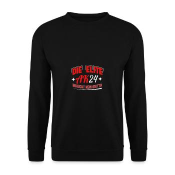 Abschlussklasse 2024 Schulabschluss Abitur Matura - Unisex Pullover - Schwarz - Vorne - Alina (178cm) & Michal (187cm)