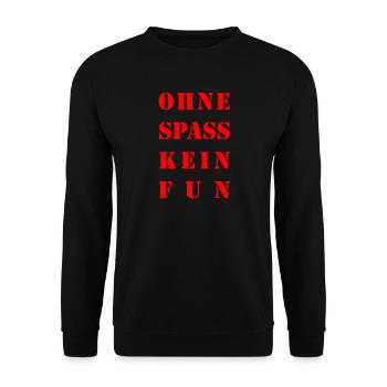 ohne spass kein fun red - Unisex Pullover - Schwarz - Vorne - Alina (178cm) & Michal (187cm)