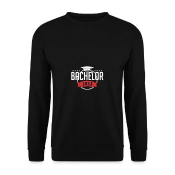 Bachelor 2023 Abschluss Promotion Sponsion - Unisex Pullover - Schwarz - Vorne - Alina (178cm) & Michal (187cm)
