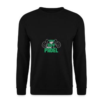 Padel Tennis Paddel Padelball Padeln Padeltennis - Unisex Pullover - Schwarz - Vorne - Alina (178cm) & Michal (187cm)