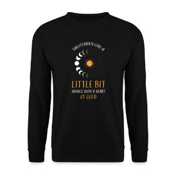 Sagittarius Girl A Little Bit Sa... - Unisex Pullover - Schwarz - Vorne - Alina (178cm) & Michal (187cm)