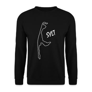 The island map of Sylt, Germany - Unisex Sweatshirt - black - Front - Alina (178cm) & Michal (187cm)